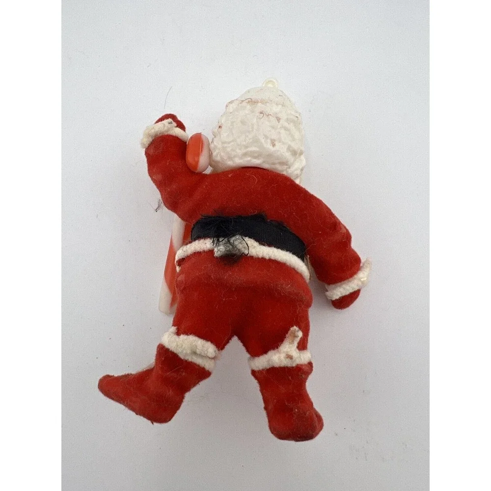 Vintage Home Decorative Happy Holiday Christmas Santa Claus with Hockey Ornament